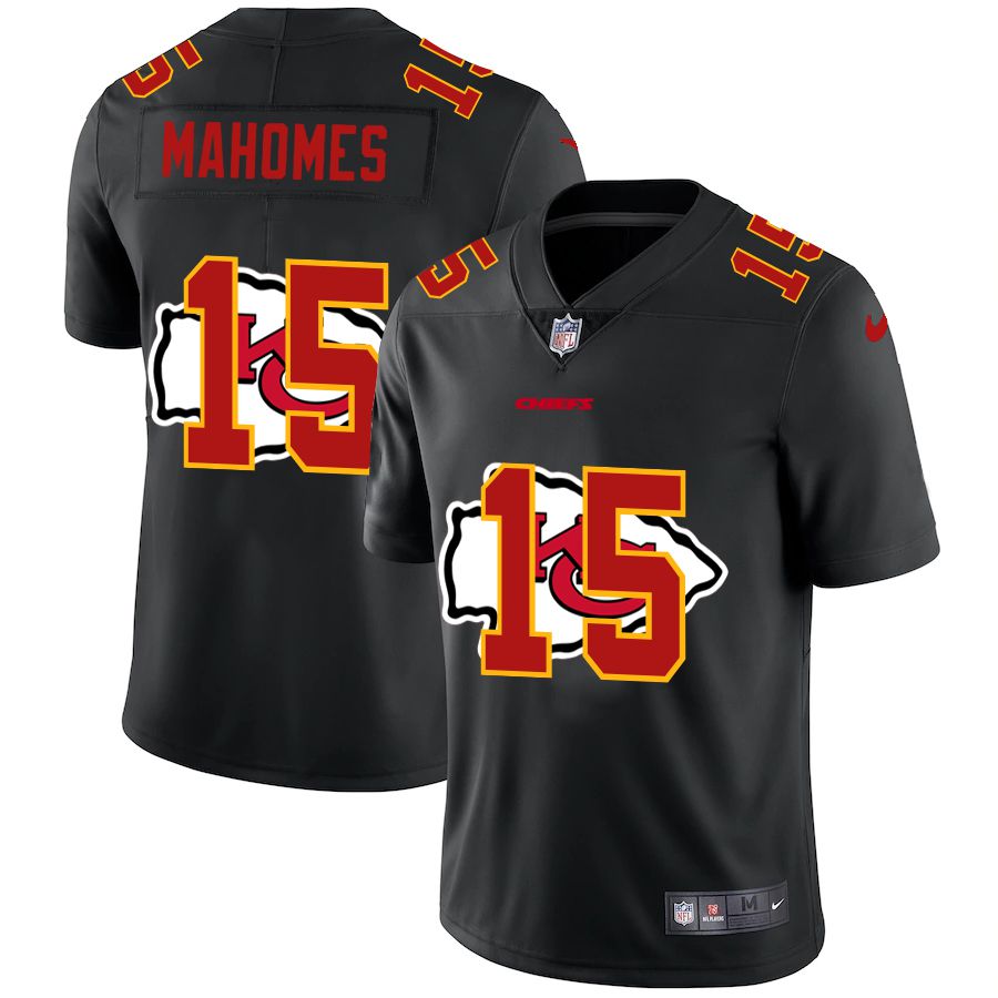 Men Kansas City Chiefs #15 Mahomes Black shadow Nike NFL Jersey